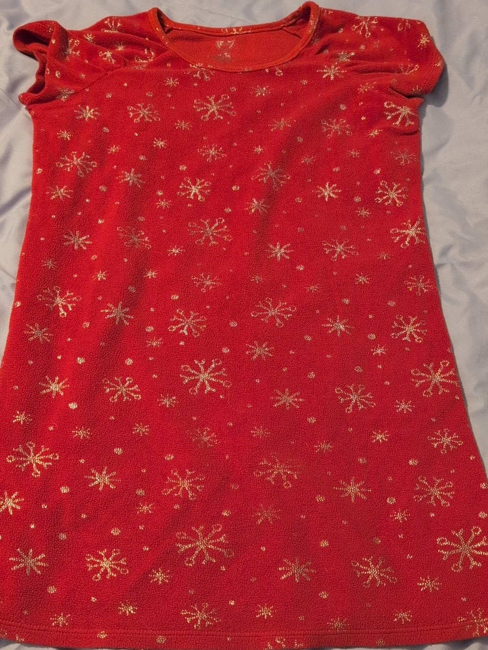 wonder nation Red Nightgown with Gold Snowflake Print